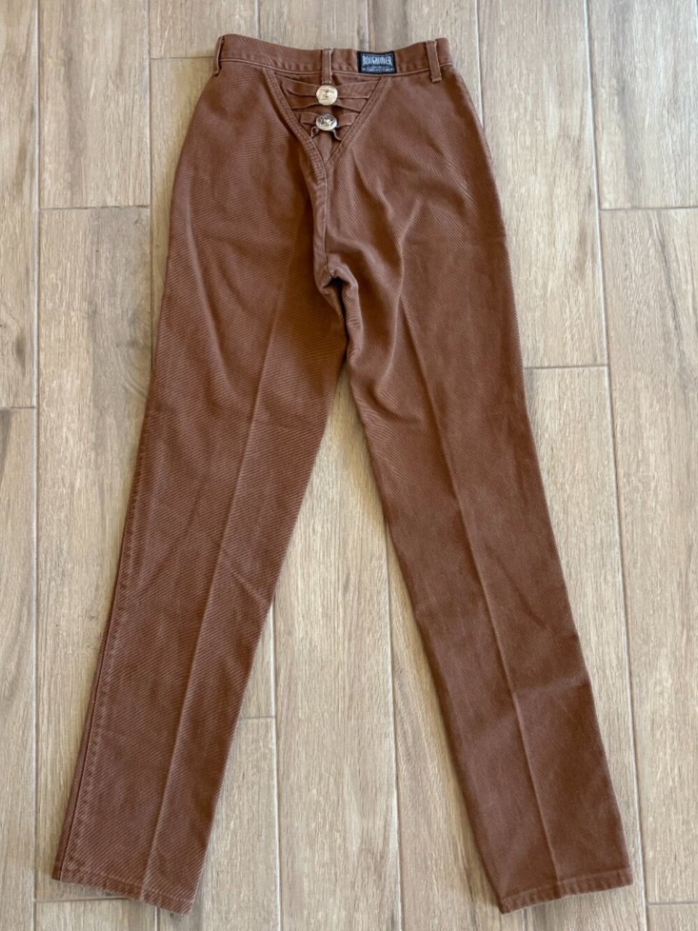 Vintage Roughrider Jeans Women's 7/8 Brown Western Bareback Texas Star Rodeo - Picture 5 of 8